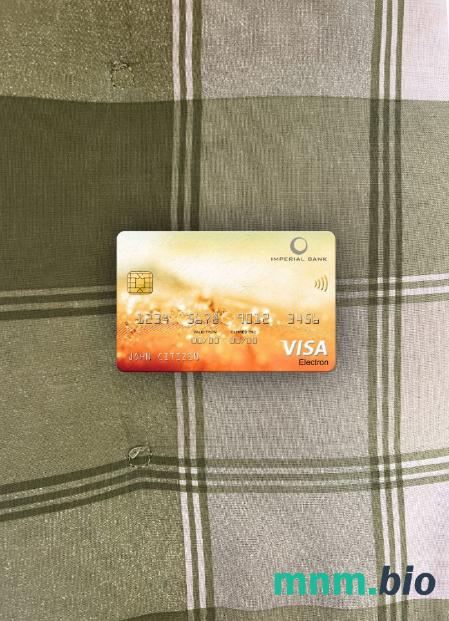 South Africa Imperial bank visa karta elektronowa wygląd fotograficzny skan PSD + zdjęcie